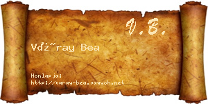 Váray Bea névjegykártya